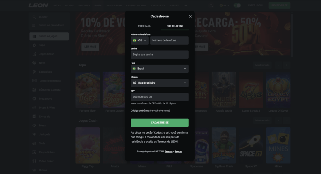 leonbet signup